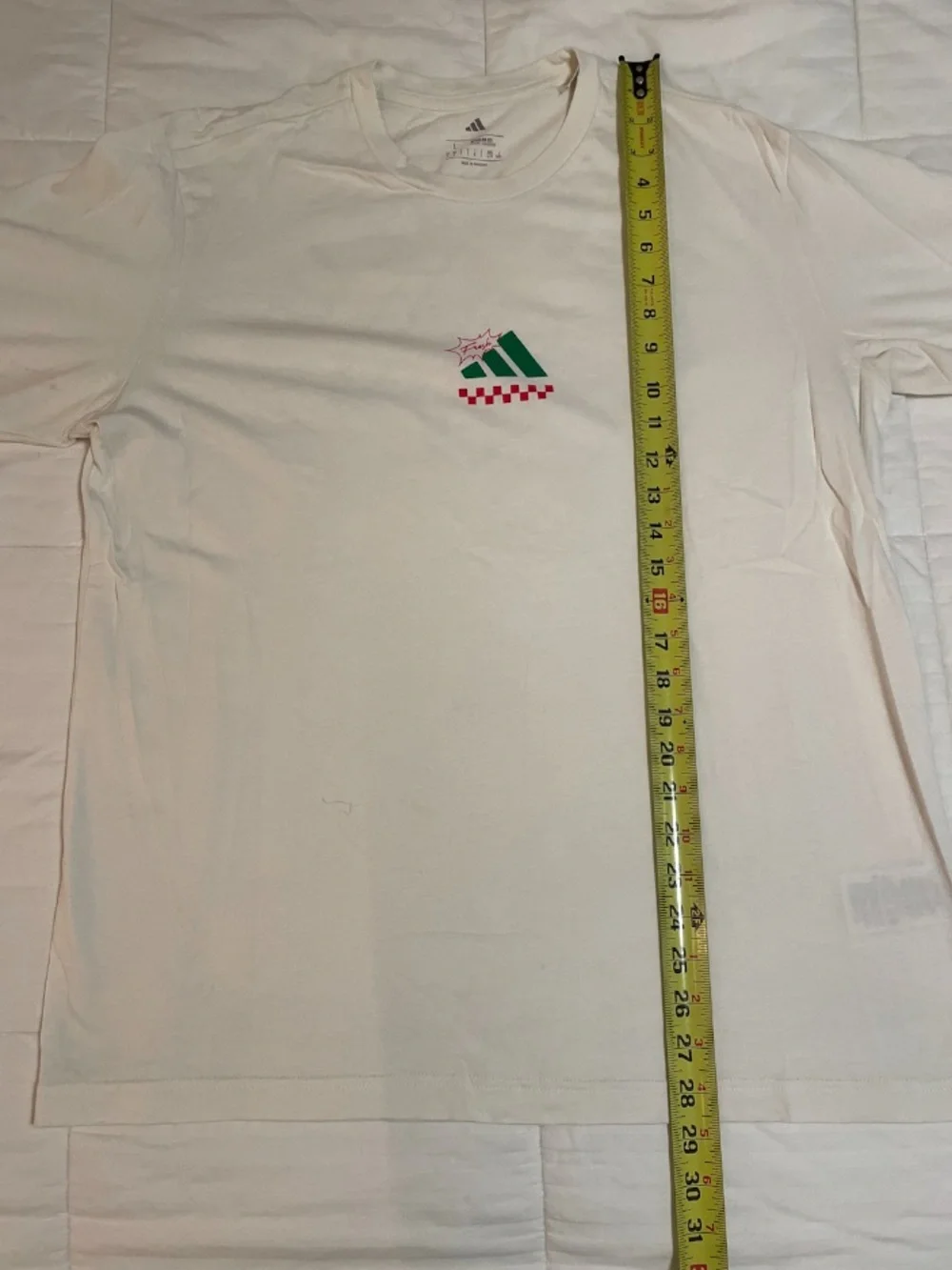 Adidas Lounge Pizza Graphic “Three Slice Life” Off White Green Red Large